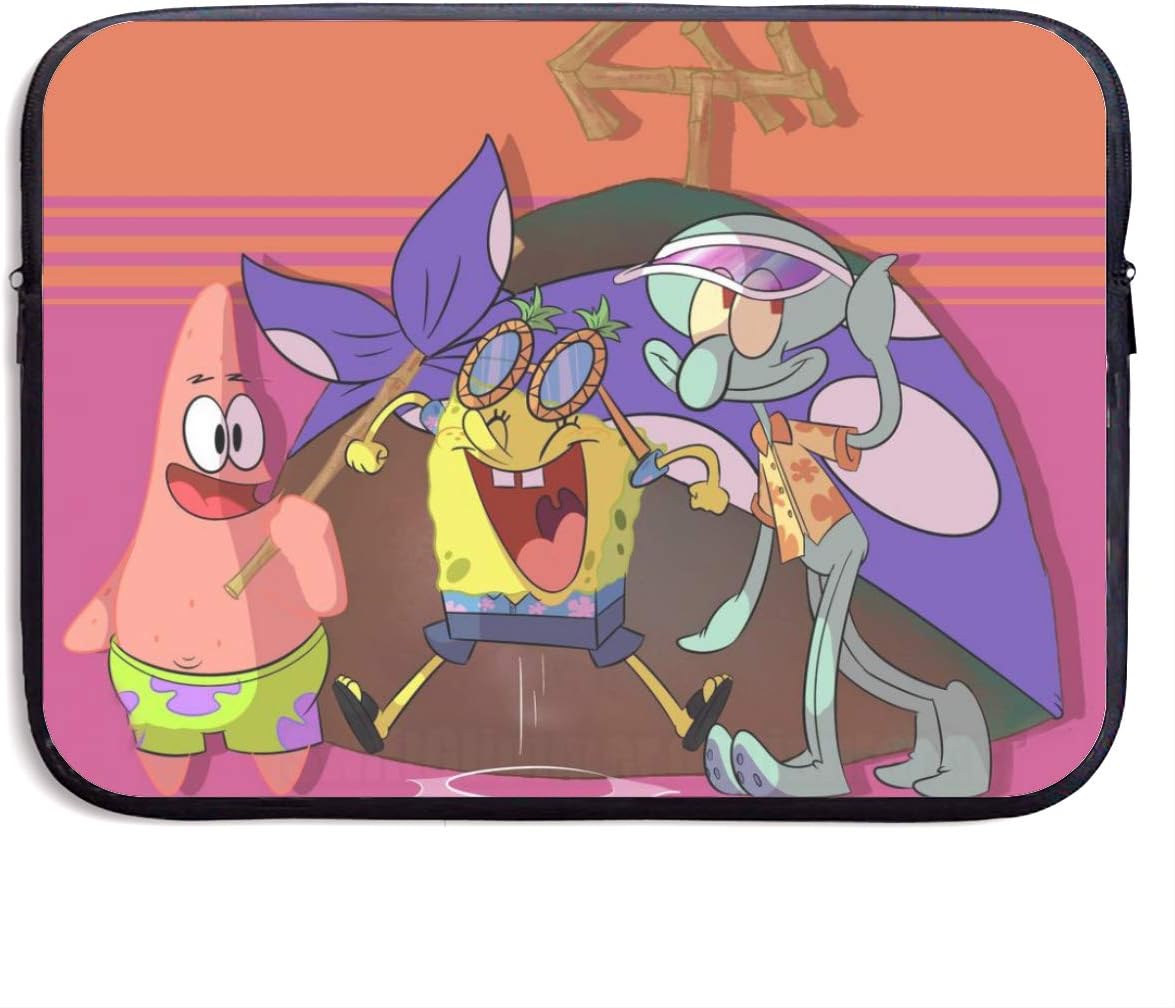 Laptop Sleeve Bag Cartoon Funny Spongebob Squarepants Tablet Briefcase Ultraportable Protective Canvas for 13 Inch MacBook Pro/MacBook Air/Notebook Computer
