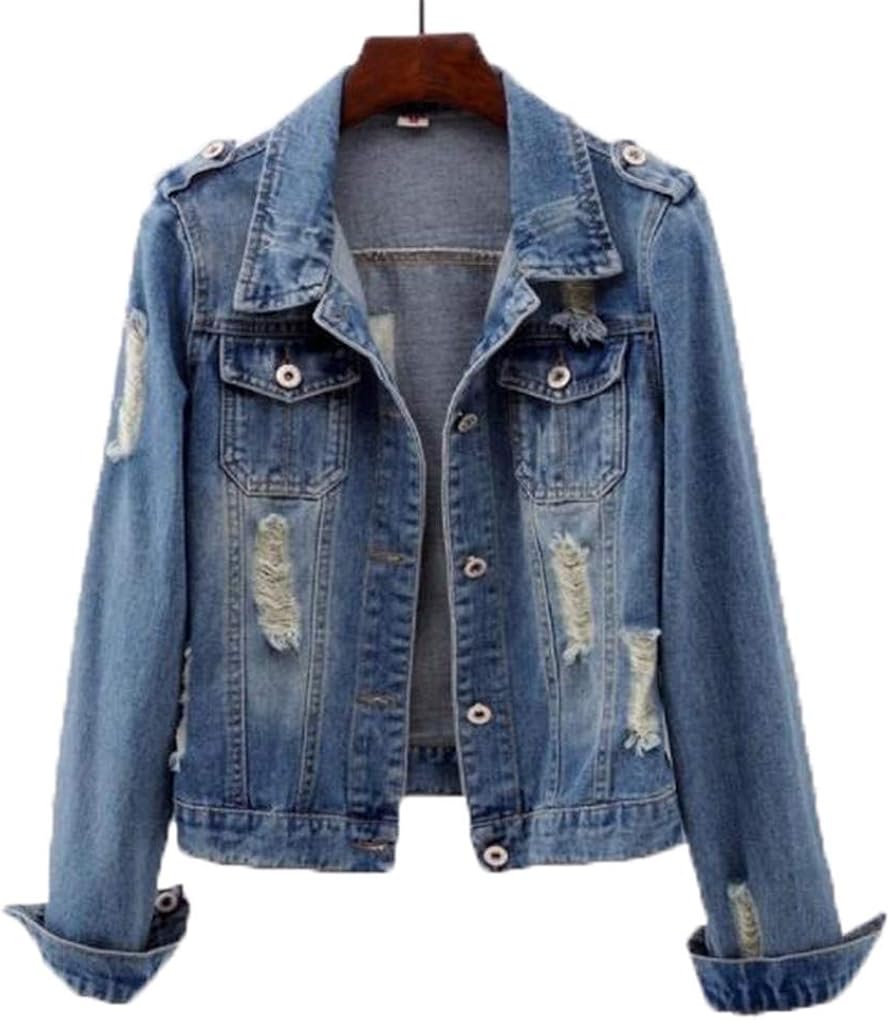 Plus Size 5XL Denim Jacket Women Boyfriend Jean Coat Streetwear