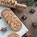 Christmas Wooden Rolling Pins, Elk Deer Engraved Embossing Rolling Pin with Christmas Symbols, Kitchen Baking Tool for Embossed Cookies Waffles Pastry Dough Pies