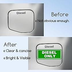 Diesel Only Decals Set, 10 Pieces, Vinyl Fuel Tank