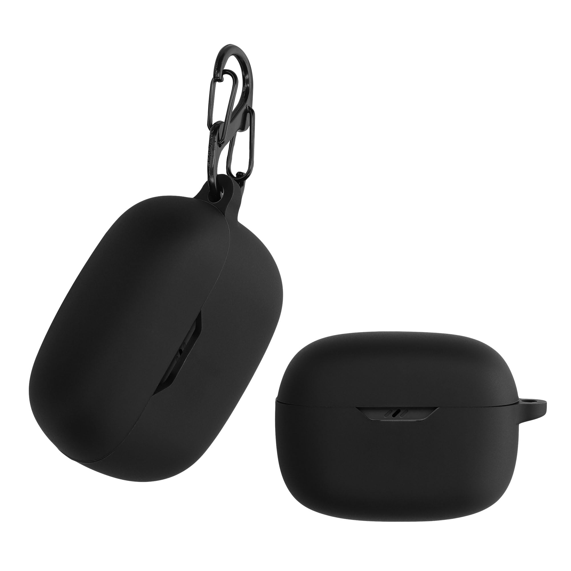kwmobile Case Compatible with JBL Wave Beam/Beam 2 / Wave 200TWS Case - Silicone Cover Holder for Earbuds - Black