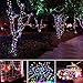 Qedertek Solar String Light, 33ft 100 LED 8 Modes Light Sensor Control Waterproof Decorative Ambiance Light For Patio, Lawn, Garden, Fence, Balcony, Party, Holiday, Christmas Decorations(Multicolor)