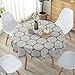 ColorBird Grey Medallion Tablecloth Cotton Linen Dust-proof Table Cover for Kitchen Dinning Tabletop Linen Decor (Round, 60 Inch)