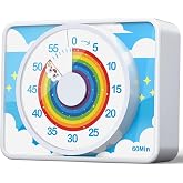 VOCOO Visual Timer for Kids 60 Min, Magnetic Classroom Countdown Timer | 60-min silent magnetic visual timer for kids &amp; classroom. Rainbow disk aids ADHD focus, homework, and potty training.