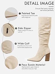 PiePieBuy Womens Faux Suede Knee High Boots Pointed