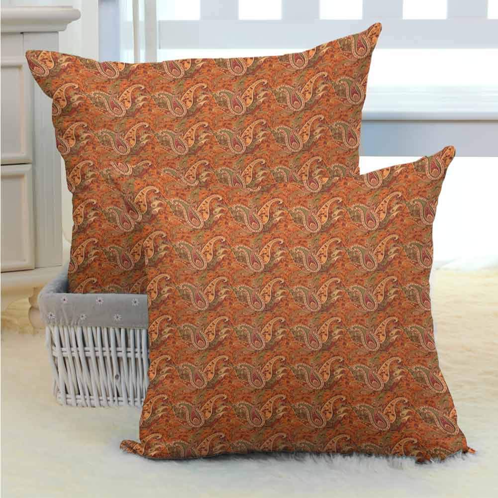 Mannwarehouse Orange Throw Pillow Cushion Cover Durable Decorative Bedding Gift for Bedroom Living Room Sofa Home Decor 2PCS Orange Olive Green Redwood -