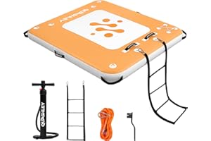 Quashley Inflatable Floating Dock for Lakes 5ft×6ft Inflatable Air Dock Floating Docks for Lakes Floating Mat Swimming Water Island with Pump