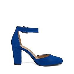 DREAM PAIRS Womens Royal Blue Suede High Heel