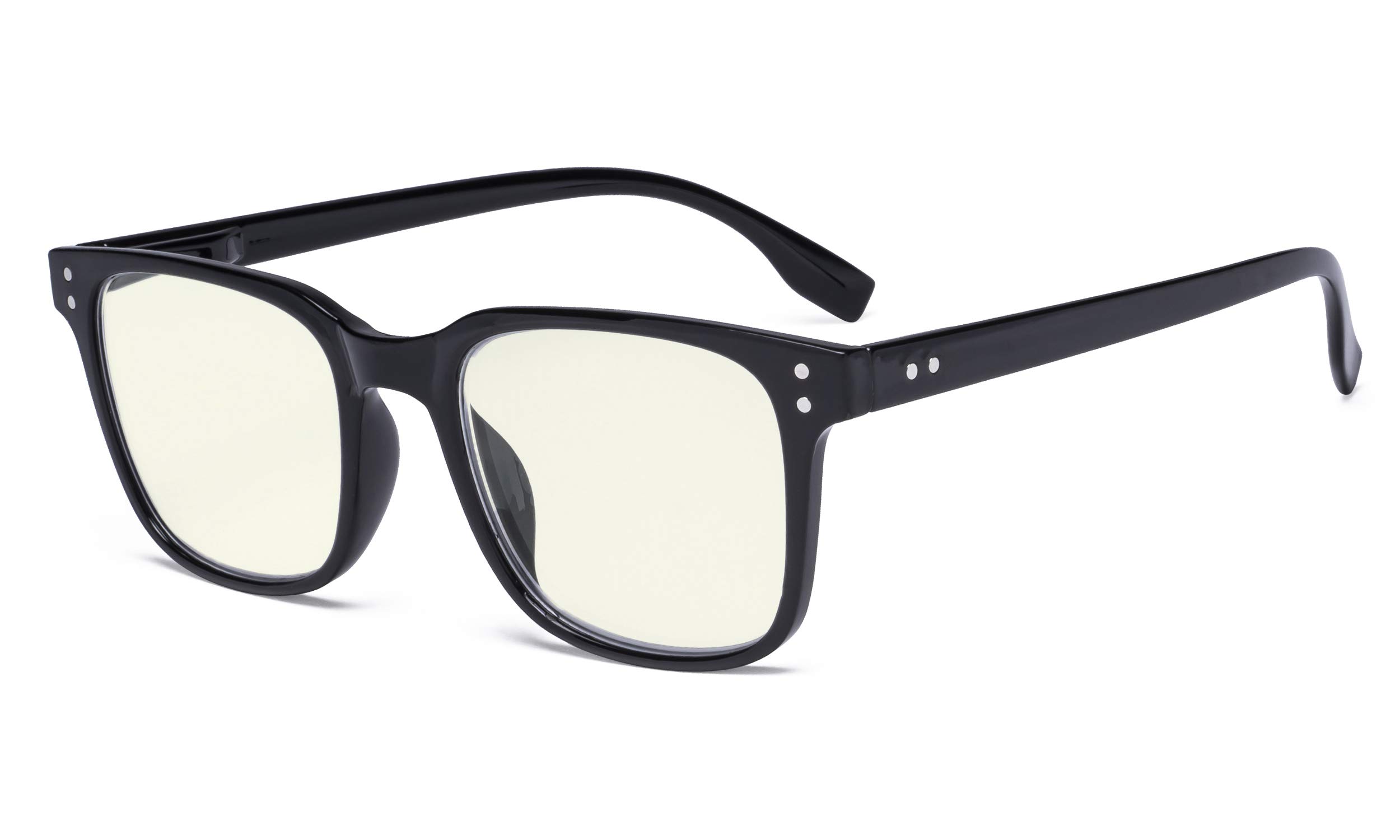 Eyekepper Large Blue Light Filter Glasses Men Women - Square Computer Reading Glasses Blocking UV Rays Anti Screen Glare - Black +2.25 — image 1