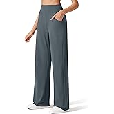 G4Free Wide Leg Yoga Pants for Women Stretchy Workout Sweatpants Casual Trousers with Pockets Winter(Dark Gray,S,32")