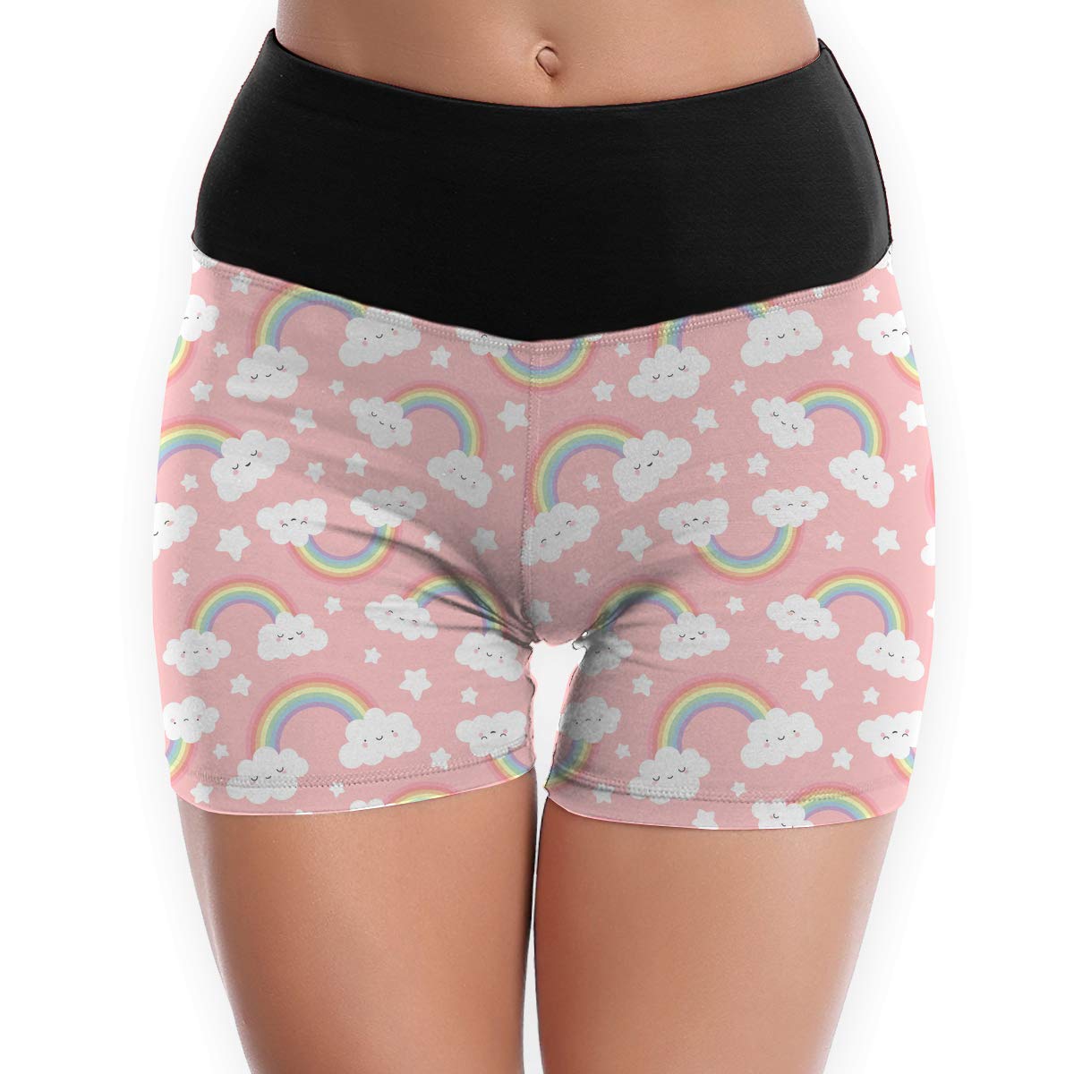 Rainbow Cloud Pattern Womens Fold Over 