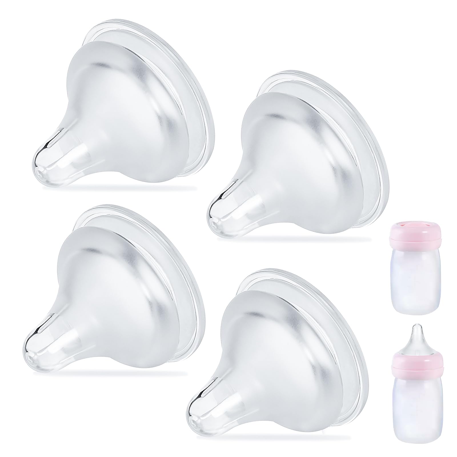 Photo 1 of COCGVEL 4 Packs Silicone Bottle Nipples Compatible with Spectra Bottles, Replacement Bottle Nipple, BPA-Free, No Spill, Anti-Colic, Slow Flow, Size S, 0m+ Months