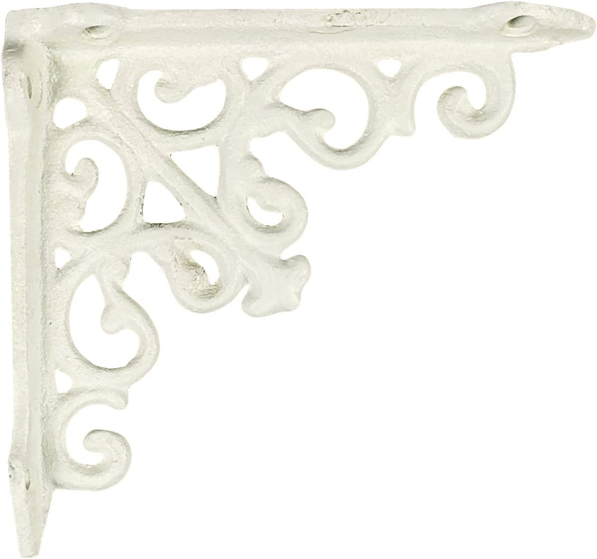 NACH js-90-061AW Cast Iron Victorian Shelf Mount Bracket, Small 4.92 x 1.18 x 4.92 Inches, White, 4 Pack: Home Improvement