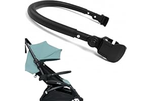 Lusinus Baby Stroller Bumper Bar – Compatible with YOYO – Foldable Without Removing – PU Leather Handle, Armrest & Crossbar