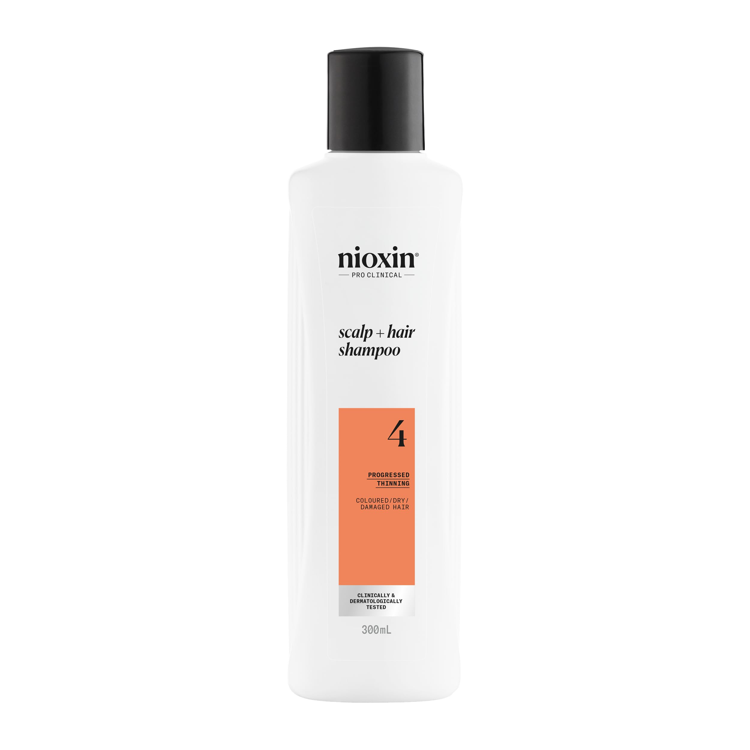 Nioxin System 4 Scalp + Hair Shampoo - Hair Thickening Shampoo For Coloured, Dry and Damaged Hair with Progressed Thinning - with Biotin and Niacinamide, 300ml