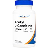 Nutricost Acetyl L-Carnitine (ALCAR) 1,500mg, 90 Capsules for 30 Servings | From 1,875 of Acetyl L-Carnitine HCl Per Serving, Vegan, GMO-Free, Gluten-Free