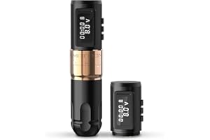 Ambition MARS-U Wireless Tattoo Machine with Adjustable Stroke - Rotary Cartridge Tattoo Machine Pen with Extra 1800mAh Power Coreless Motor Digital LED Display for Professional Tattoo Artist