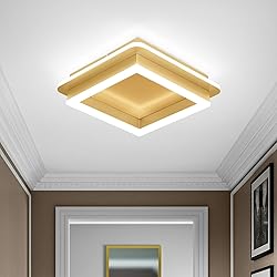 CANEOE Square LED Hallway Ceiling Light, Gold