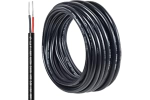 HONENCN 18 Gauge 2 Core Wire Solid Single Strand PVC Red & Black Wire Tinned Copper Cable Insulated Single Strand Cable for Automotive LED Lighting Outdoor，Marine Solar Extension Cord UL Listed