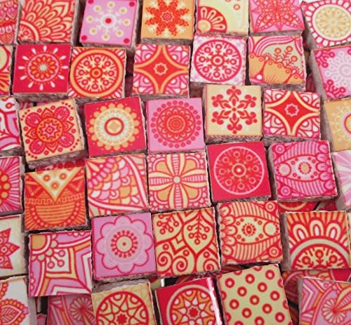 Ceramic Mosaic Tiles Medallions Moroccan Tile Mosaic Pink Melon Yellow Peach