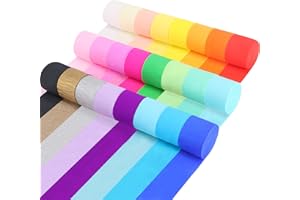OUN NANA 24 Rolls Crepe Paper Streamers, 24 Colors Rainbow Pastel Streamers Party Supplies for Birthday Party Baby Shower Rainbow DIY Christmas Halloween Wedding Ceremony Various Large Festivals Decoration