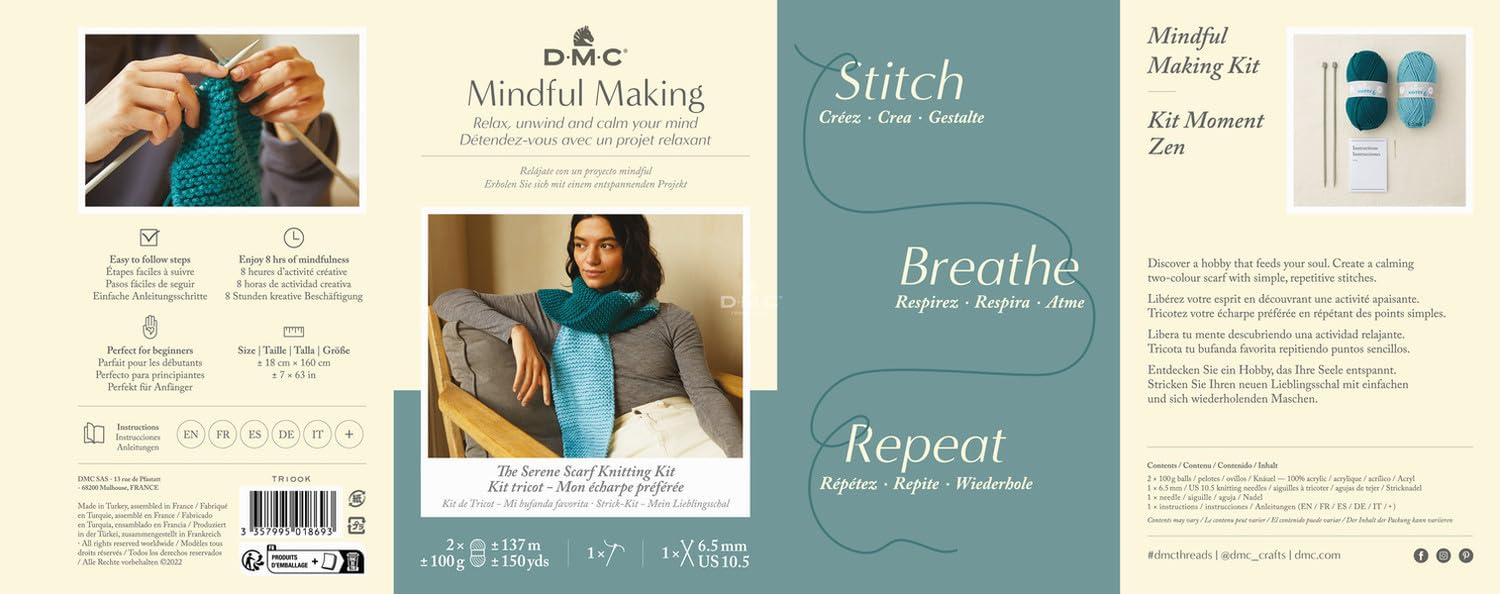 DMC Mindful Making – Knitting Kit: Serene Scarf