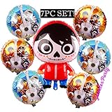 7pc COCO Birthday Party Latex Balloons balloon supplies decoration centerpiece cupcake topper banner cake favor favors goody bags toppers foil miguel halloween sugar skull