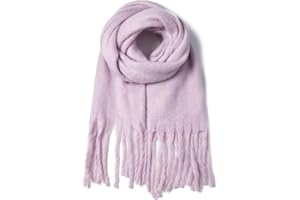 AUSEKALY Women's Scarf Big Colorful Thick Blanket Wrap Winter Oversized Warm Chunky Scarves Solid