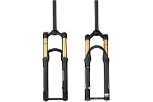 BOLANY 20/24inch Bike Suspension Air Fork 28.6mm(1-1/8inch)*220mm Thread-Less Straight Steerer 9mm Disc Brake Version MTB Front Fork 100/135mm Travel