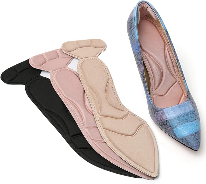 [3 Pairs] Heel Insoles Sponge Shoes Pads with Heel Grips Inserts Heel