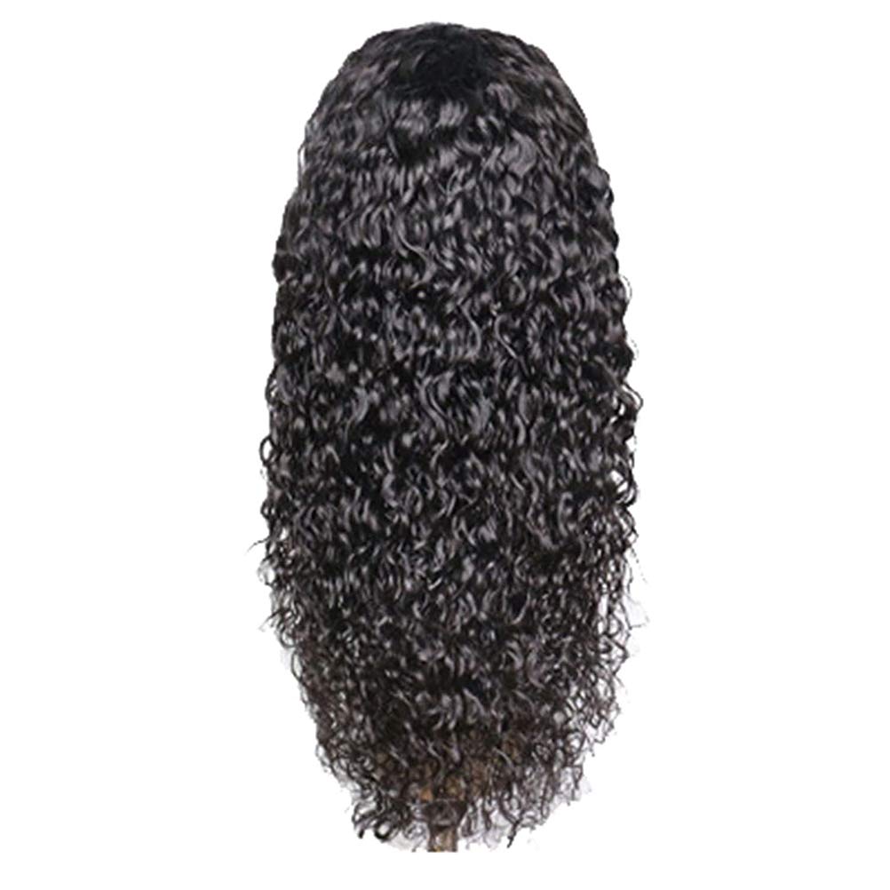 YueWan 24in Brazilian Curly Wig, 150% Density, Natural Color, Free, Human Hair, Bohemian Style, Female Wig