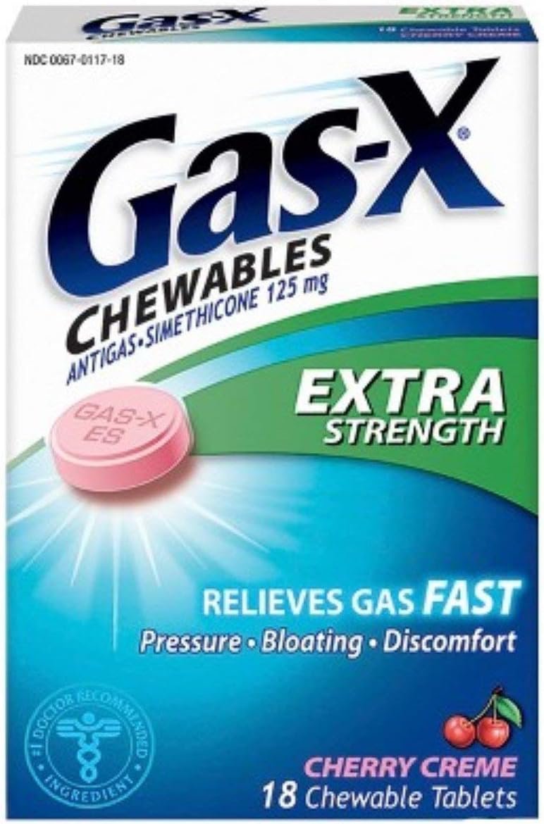 Gas-X Chewables Extra Strength Cherry Creme Tablets 48 ea (Pack of 6): Health & Personal Care