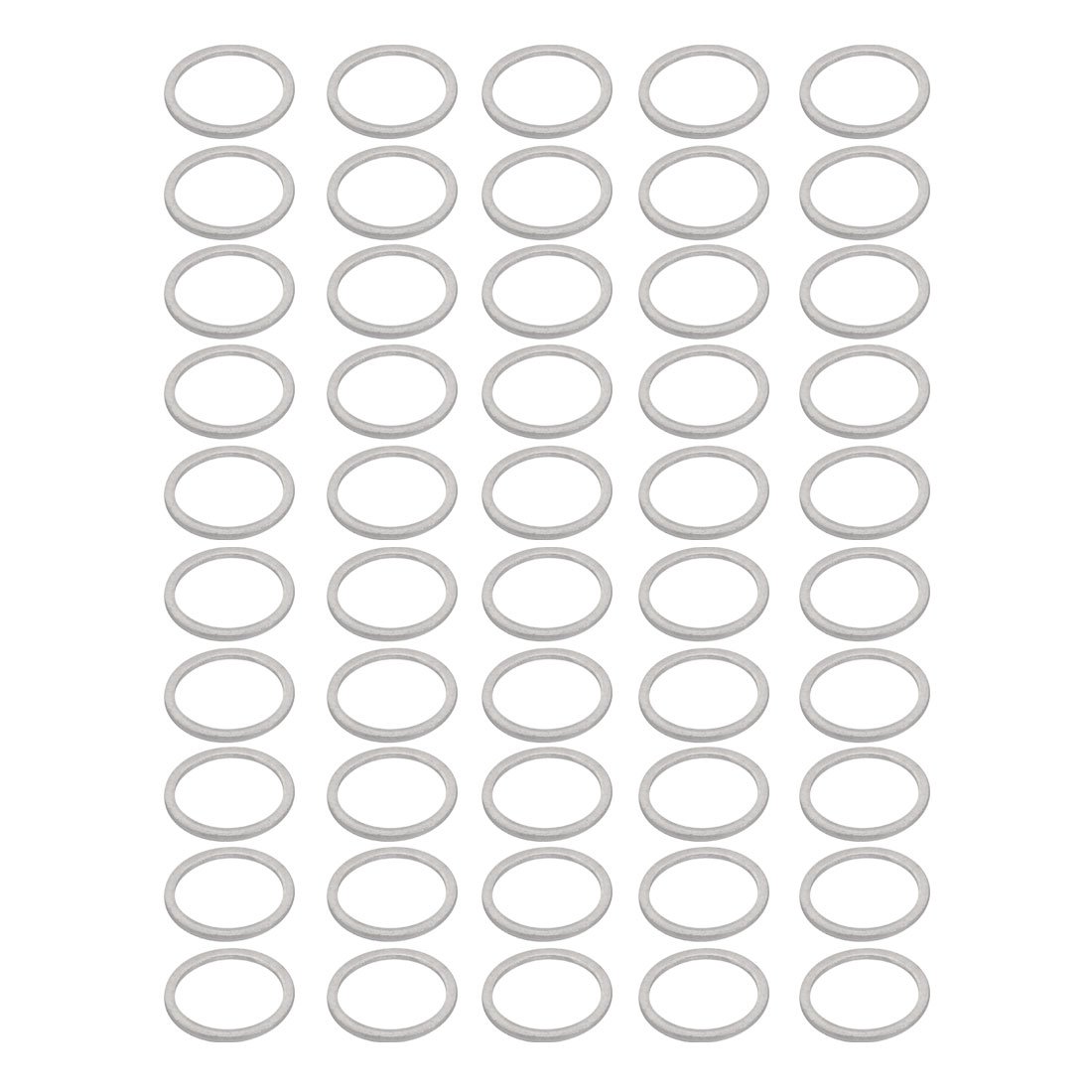 Sourcingmap 50Pcs 22mmx27mmx1.5mm Aluminum Motorcycle Hardware Drain Plug Washer