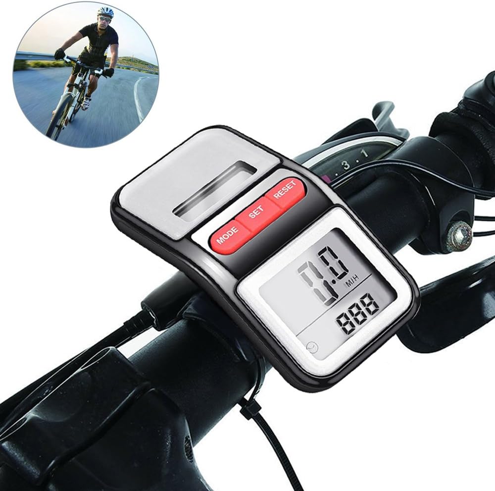 LEDMEI Solar Bicycle Speedometer and Odometer Wireless Waterproof with LCD Display & Multi-Functions