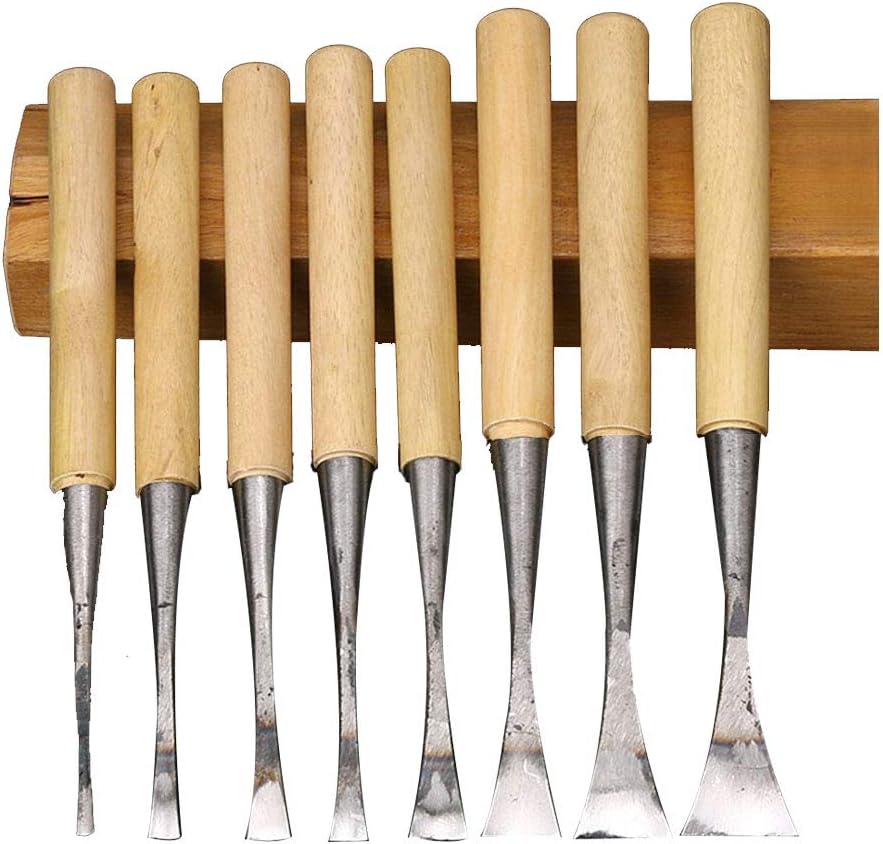 8 Pcs Wood Carving Tools Set, Wood Carving Tools Kit Handmade Crafting Chisel Hand Woodworking Carving Tools