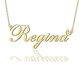 AOLO Regina Heart Name Necklace 18k Gold Plated