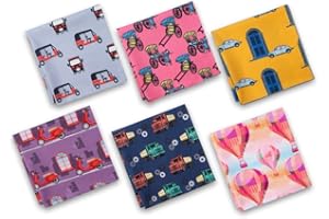 HexaFun 100% Pure Organic Cotton Unisex Handkerchief, Multi-color & Printed, Soft & Stylish, Hankies for Men & Women