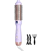 zavarea Thermal Brush, 1.5 Inch Heated Round Brush for Blowout Look, Hot Styler with 800M Negative Ions & Ceramic for Less Damage & Frizz, Boosts Shine & Easy to Use, Dual Voltage, Valoran Purple