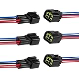 ZHOFONET 6 Pin Waterproof Connector,Waterproof Electrical Car Auto Wire Connector,16AWG Male Female Quick Disconnect Wire Connectors for Car Truck Motorcycle Marine Boat(3Pack)