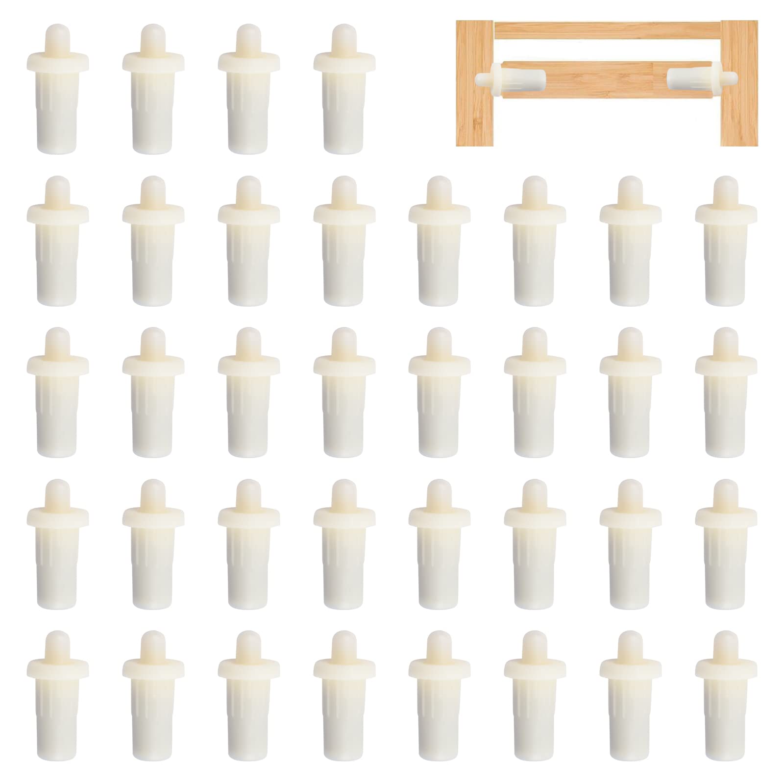 UFURMATE Spring Loaded Repair Pins, 36Pcs Plastic Blinds Repair Pins Cabinet Door Repair Pins Damper Replacement Repair Pins Cabinet Furniture Shelf Pins Support, Dia. 7.5mm/0.29 in (White)
