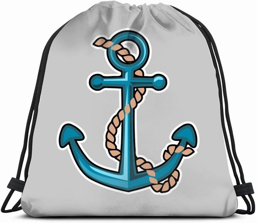 Cuerda De Ancla De Dibujos Animados En Signos De Color Gris Claro Simbolos Mochila Con Cordon Gimnasio Mochila De Tirantes Espaciosa Mochila De Almacenamiento Multifuncional 14 2 X 16 9 Pulgadas Amazon Es Equipaje