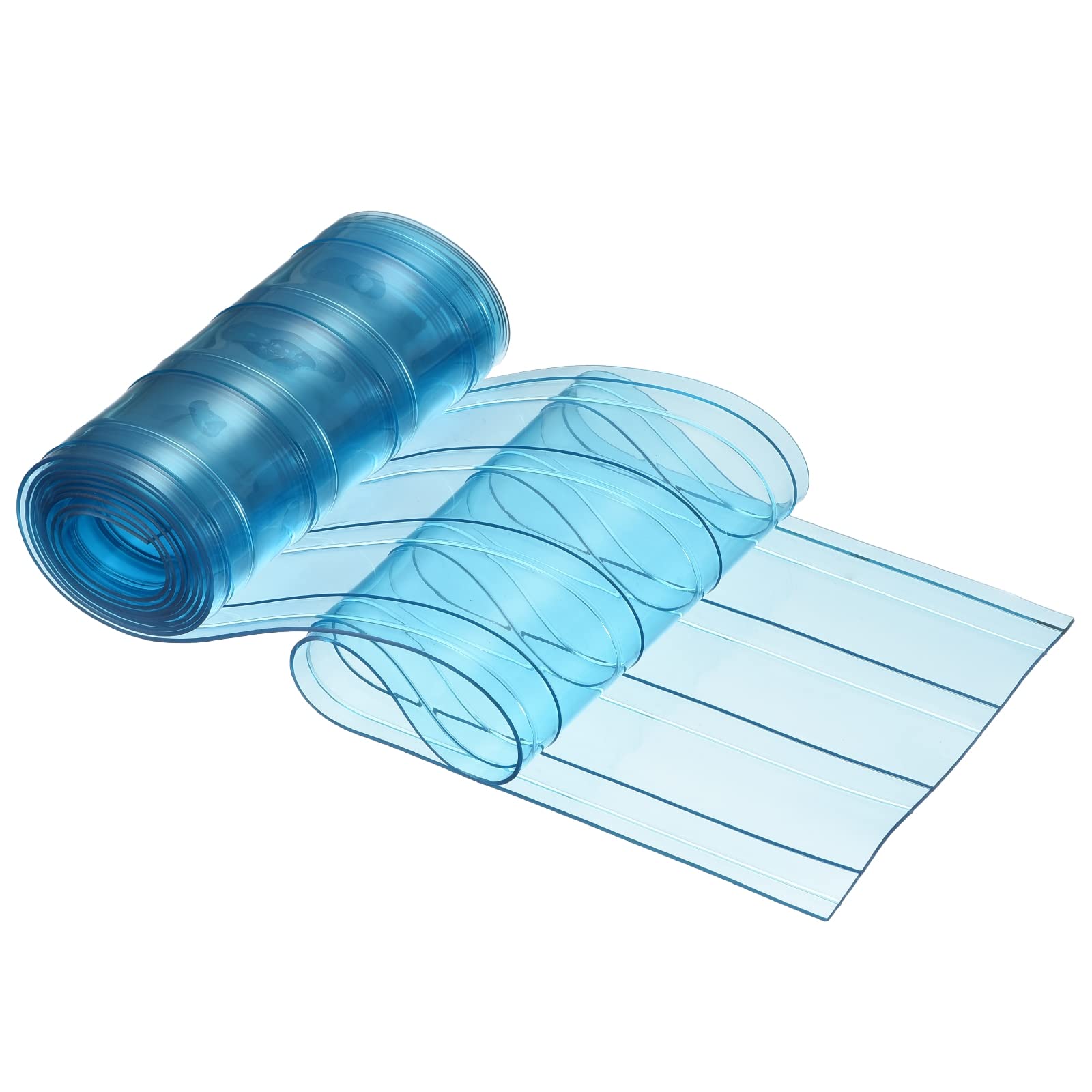 PATIKIL Plastic Vinyl PVC Strip Door Curtain, 8.2' Length x 7.3" Width Windproof Plastic Vinyl Strip Curtain for Freezer Cooler Home Mall Warehouse, Blue