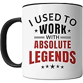 FLEXISAVVY I Used To Work With Absolute Legends Mug - Boss Day Mug Gift - Cool Leaving Job Boss Leaving Gift Idea For Mens and Womens White/Black 11oz Ceramic Coffee Mug