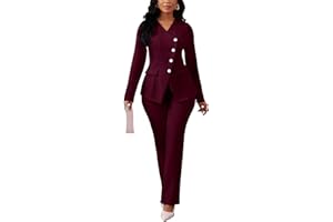 MINTSNOW Pant Suits for Women Dressy Long Sleeve Blazer Jackets and High Waisted Wide Leg Pants Sets 2 Piece Work Outfit 2025