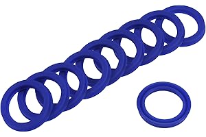 YOKIVE 10 Pcs UN Radial Shaft Seals, Industry PU Oil Seals for Hydraulic Cylinders (Blue, 25-mm ID x 33-mm OD 5-mm Width)