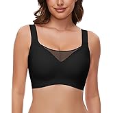 WOWENY Wireless Minimizer Bras for Women Comfortable Full Coverage Padded Bralettes Push Up Smoothing Bra
