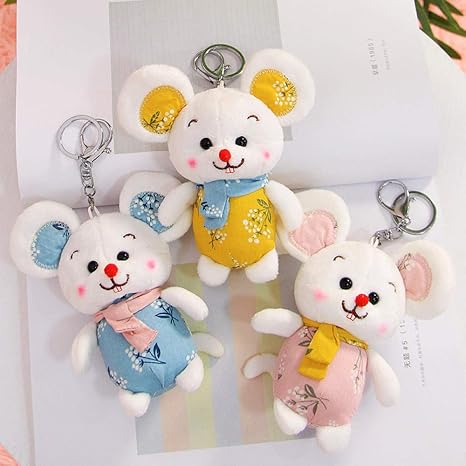Amazon Co Jp 3個ハムスターキーホルダーぬいぐるみマウス人形小さなペンダント人形バックパック装飾 Random 10cm ホーム キッチン