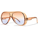 Pro Acme Trendy Retro Oversized Aviator Sunglasses UV400 for Men Women | Wide Lens Design,Statement Shades,Perfect for Street