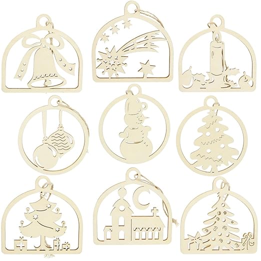 24 Pezzi Ciondoli Natalizi In Legno A Forma Di Gnomo - Decorazioni Per Albero, Regali, Bomboniere, Tema Gnomi Con Barba E Cappello