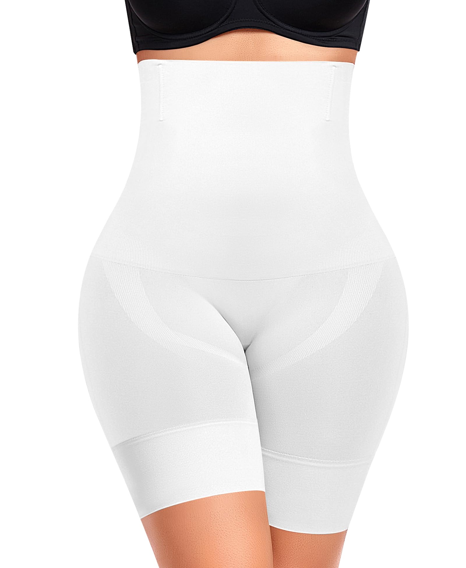 Photo 1 of High Waisted Body Shaper Shorts Shapewear for Women Tummy Control Thigh Slimmer Seamless Shorts Under Dress (#1 (Medium Control) White, X-Large)